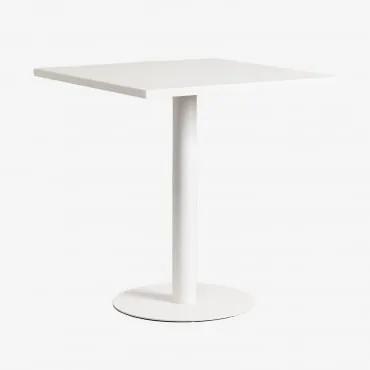 Mesa de jantar quadrada de metal (70x70 cm) Mizzi Gardénia Branco - Sklum
