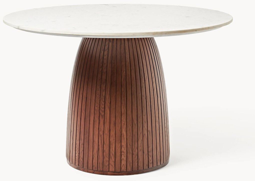 Mesa de jantar redonda com tampo em mármore Nelly, Ø 115 cm