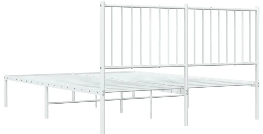 Estrutura de cama com cabeceira 140x190 cm metal branco