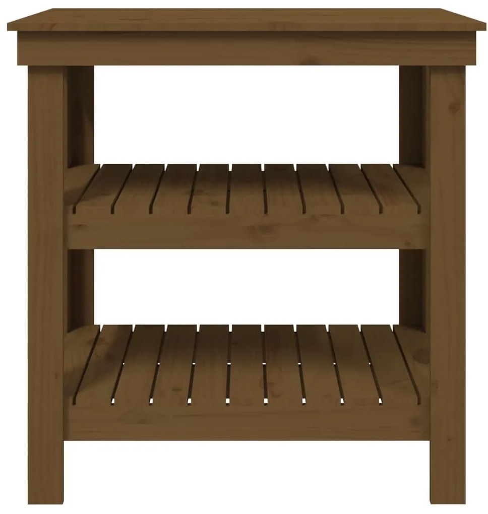 Bancada de trabalho 78,5x50x80 cm pinho maciço castanho mel