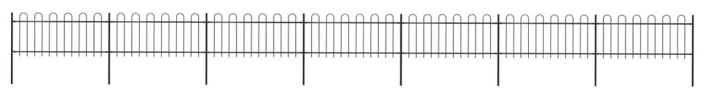 vidaXL Cerca de jardim com arco superior em aço 1248x80 cm preta