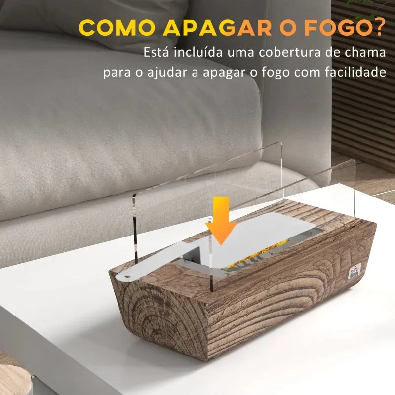 Lareira de Bioetanol de Mesa - Design Moderno