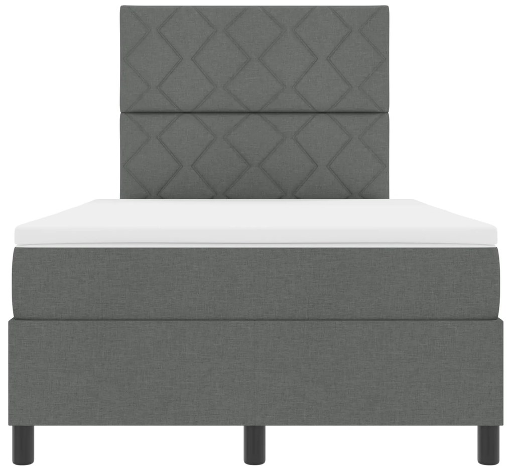 Cama Box com Colchão Cinza Escuro 120x200 cm Tecido