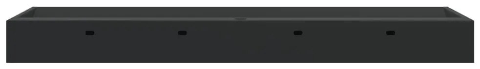 Lavatório 120x46x11 cm mineral/mármore fundido mate preto