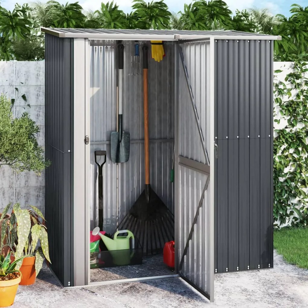 150905 vidaXL Abrigo de jardim 180,5x97x209,5 cm aço galvanizado antracite