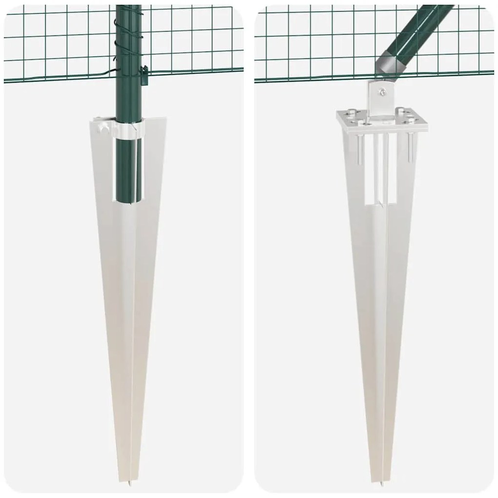 Conjunto de Poste de Cerca de PVC Conjunto de 2 Verde PVC