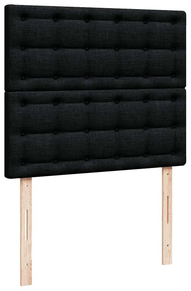 Cama com molas/colchão 120x200 cm tecido preto