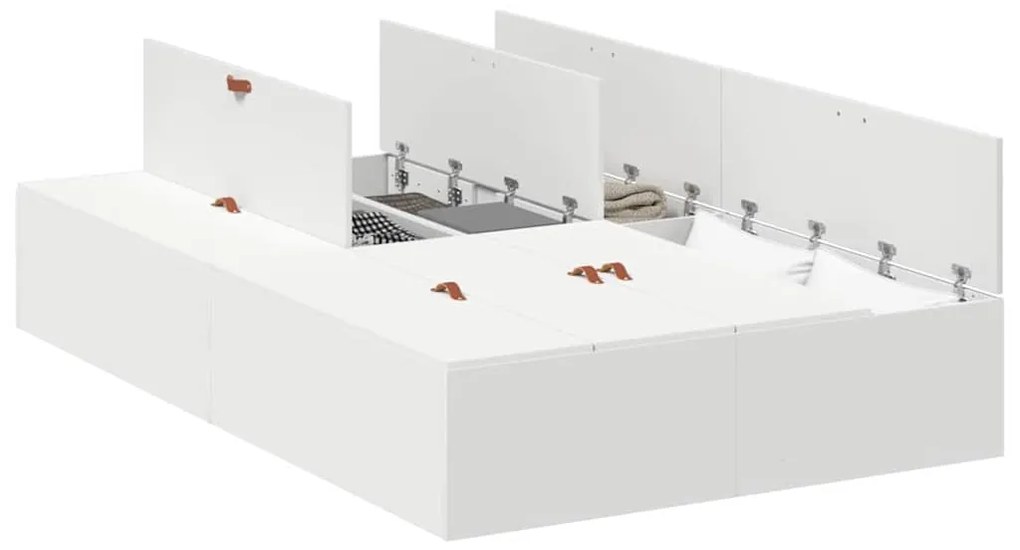 Cama de Armazenamento Branca 120x190 cm