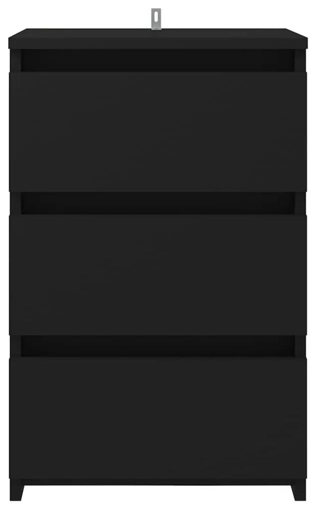 Mesa de cabeceira 40x35x62,5 cm contraplacado preto