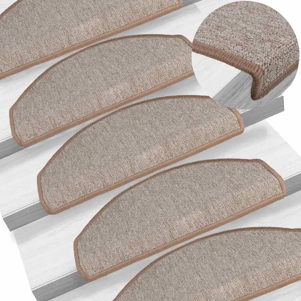 Tapetes de escada 20 pcs 65x24x4 cm castanho-claro