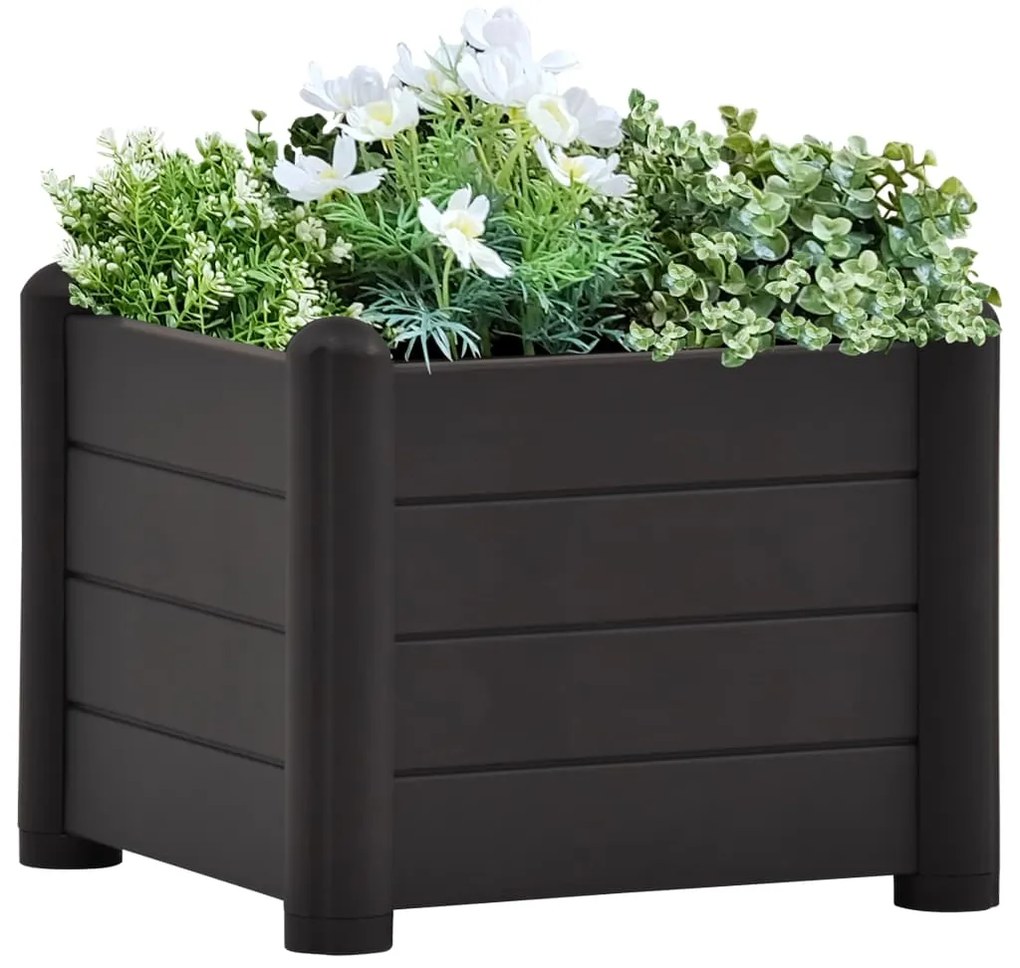 Canteiro elevado para jardim PP 43x43x35 cm antracite