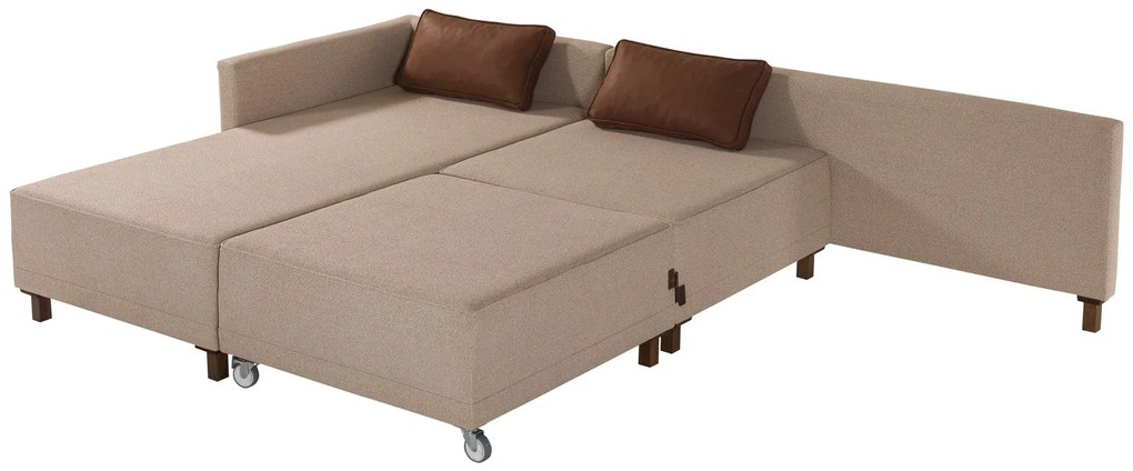 Sofá-Cama de Canto Matris – Castanho – 285x90x192 cm