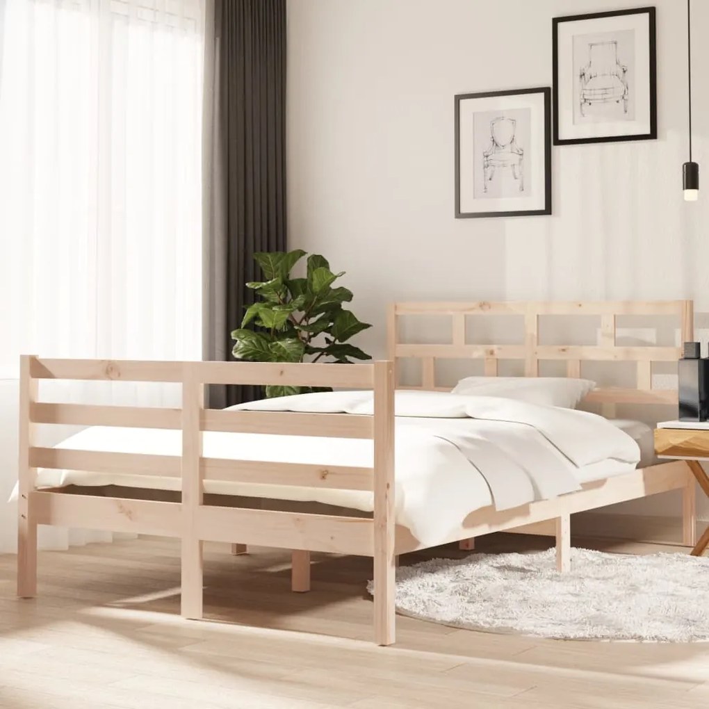 vidaXL Estrutura de cama 120x200 cm madeira de pinho maciça