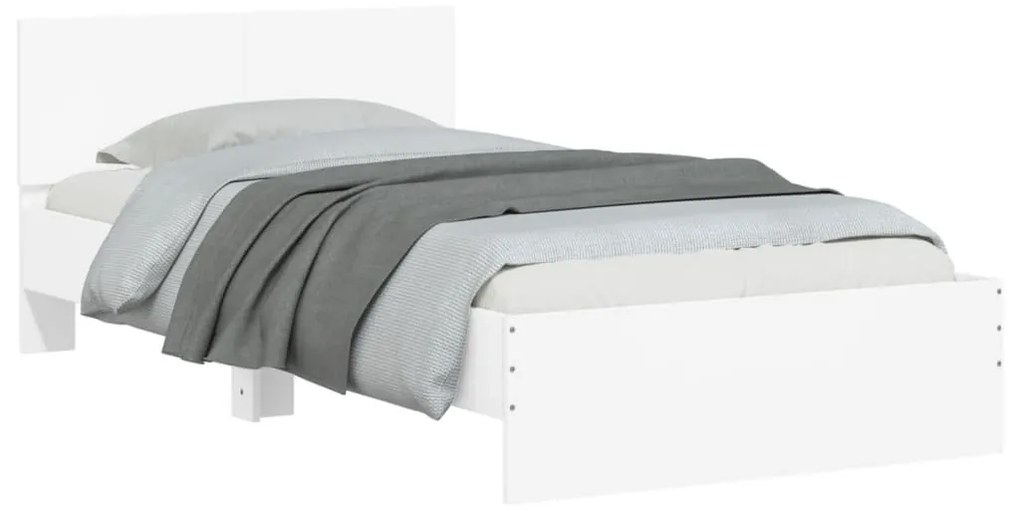 Estrutura cama c/ cabeceira 100x200 cm derivados madeira branco