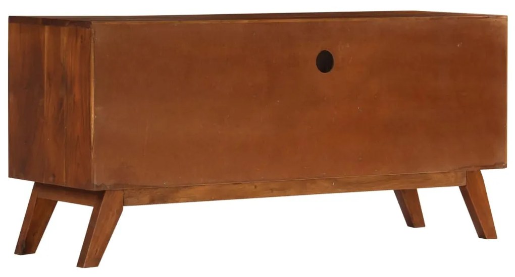 Móvel de TV c/ 3 gavetas 110x35x50 cm madeira de acácia maciça