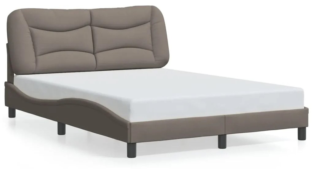 Estrutura cama cabeceira 120x200 cm tecido castanho-acinzentado