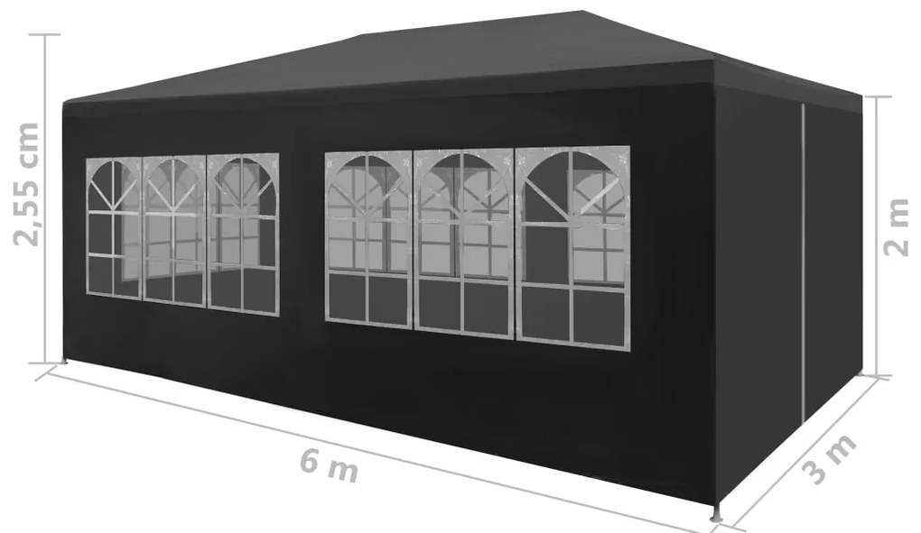 Tenda para festas 3x6 m antracite
