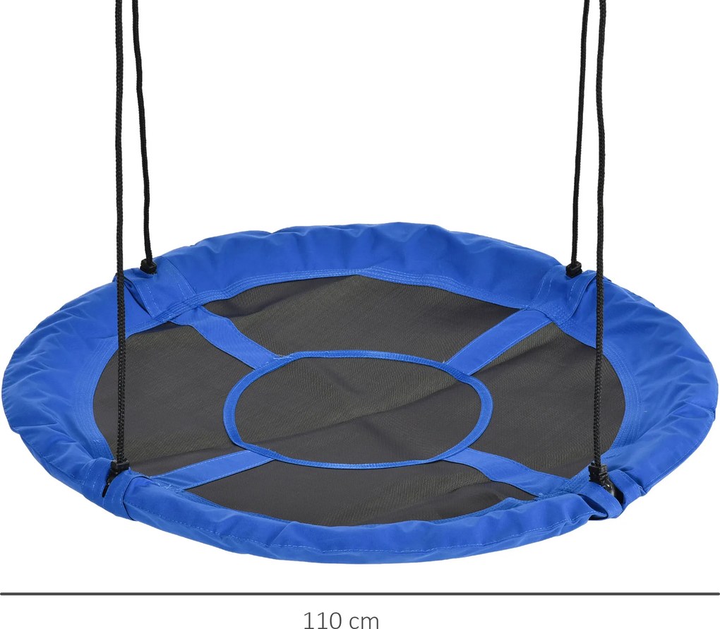 Baloiço redondo Ø 110 cm 4 argolas incluídas Metal com revestimento epóxi Oxford Alta densidade Azul