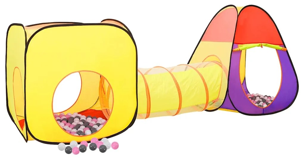 Tenda de brincar infantil com 250 bolas 255x80x100 cm multicor