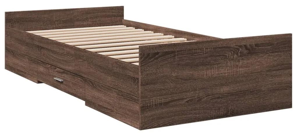 Estrutura cama c/ gavetas derivados madeira carvalho castanho