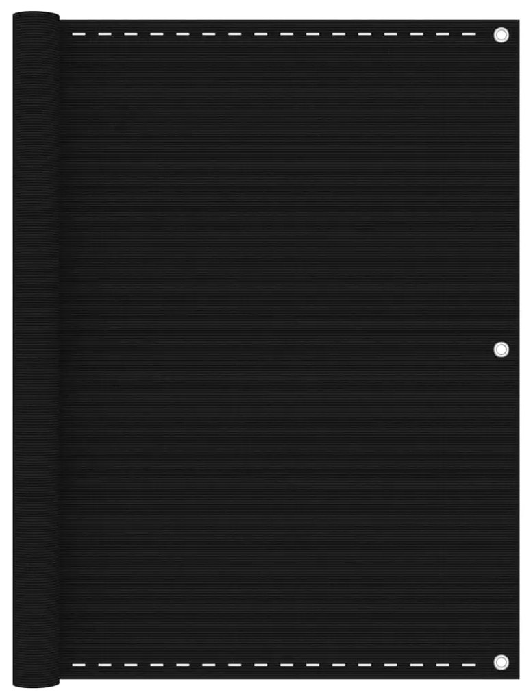 Tela de varanda 120x500 cm PEAD preto