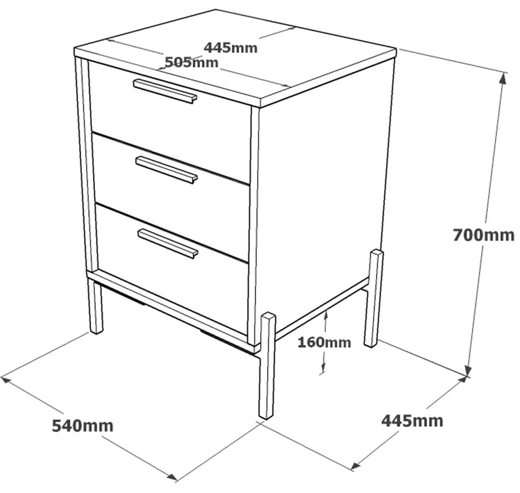 Gaveta VS3 – Castanho/Cinza/Antracite – 54x70x44,5 cm
