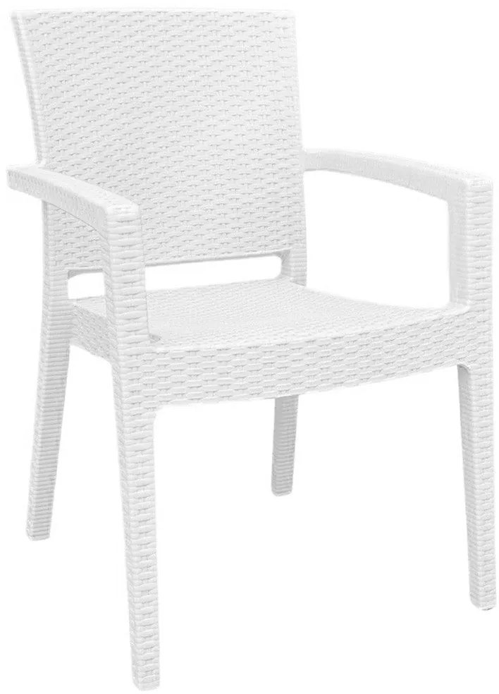 Conjunto de 4 Cadeiras de Jardim – LIDO – 58x55x87 cm – Branco – Empil