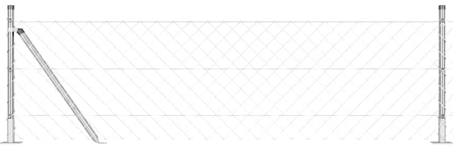 Conjunto de Postes de Cerca Prateado 10 x 0,4 m Aço galvanizado