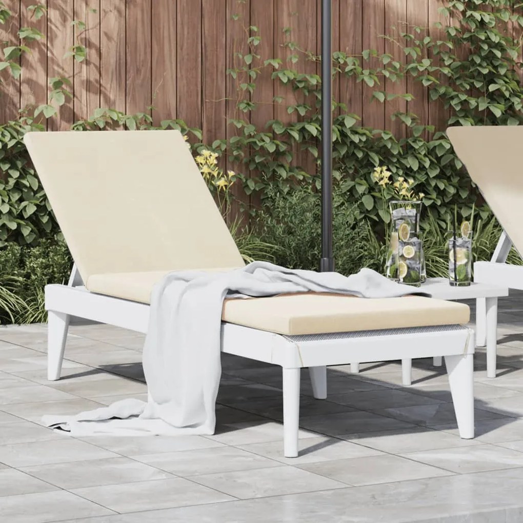 Espreguiçadeira com almofadão 186x60x29 cm PP branco