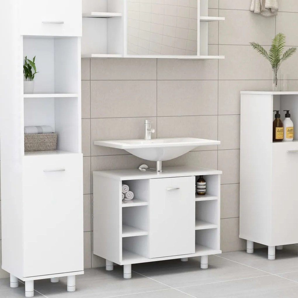 802633 vidaXL Armário de casa de banho 60x32x53,5 cm contraplacado branco