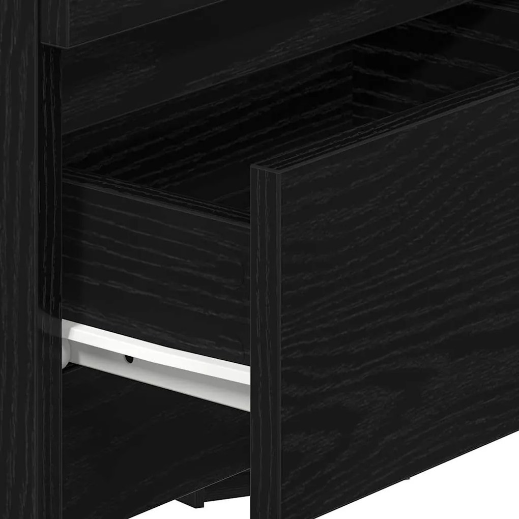 Mesa de cabeceira com 2 gavetas 40x33x60 cm preto