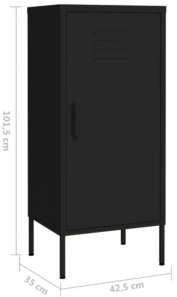 Armário de arrumação aço 42,5x35x101,5 cm preto
