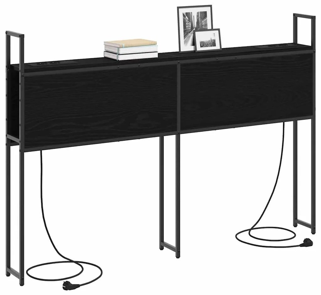 Cabeceira de armazenamento com cabeceira Carvalho preto 135 cm