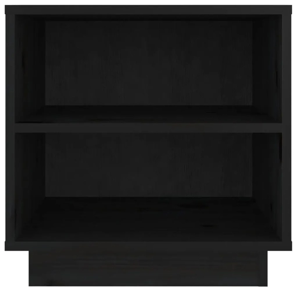 Mesas de cabeceira 2 pcs 40x34x40 cm pinho maciço preto