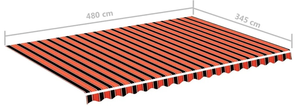 Tecido de substituição para toldo 5x3,5 m laranja e castanho