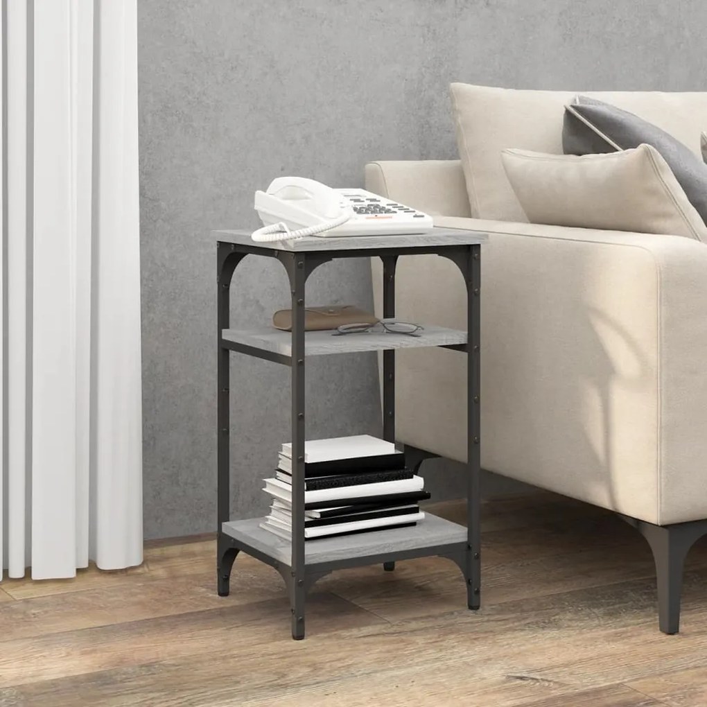 825805 vidaXL Mesa de apoio 35x30x60 cm derivados de madeira cinzento sonoma