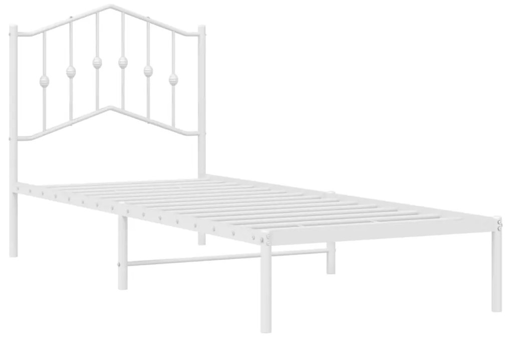 Estrutura de cama com cabeceira 80x200 cm metal branco