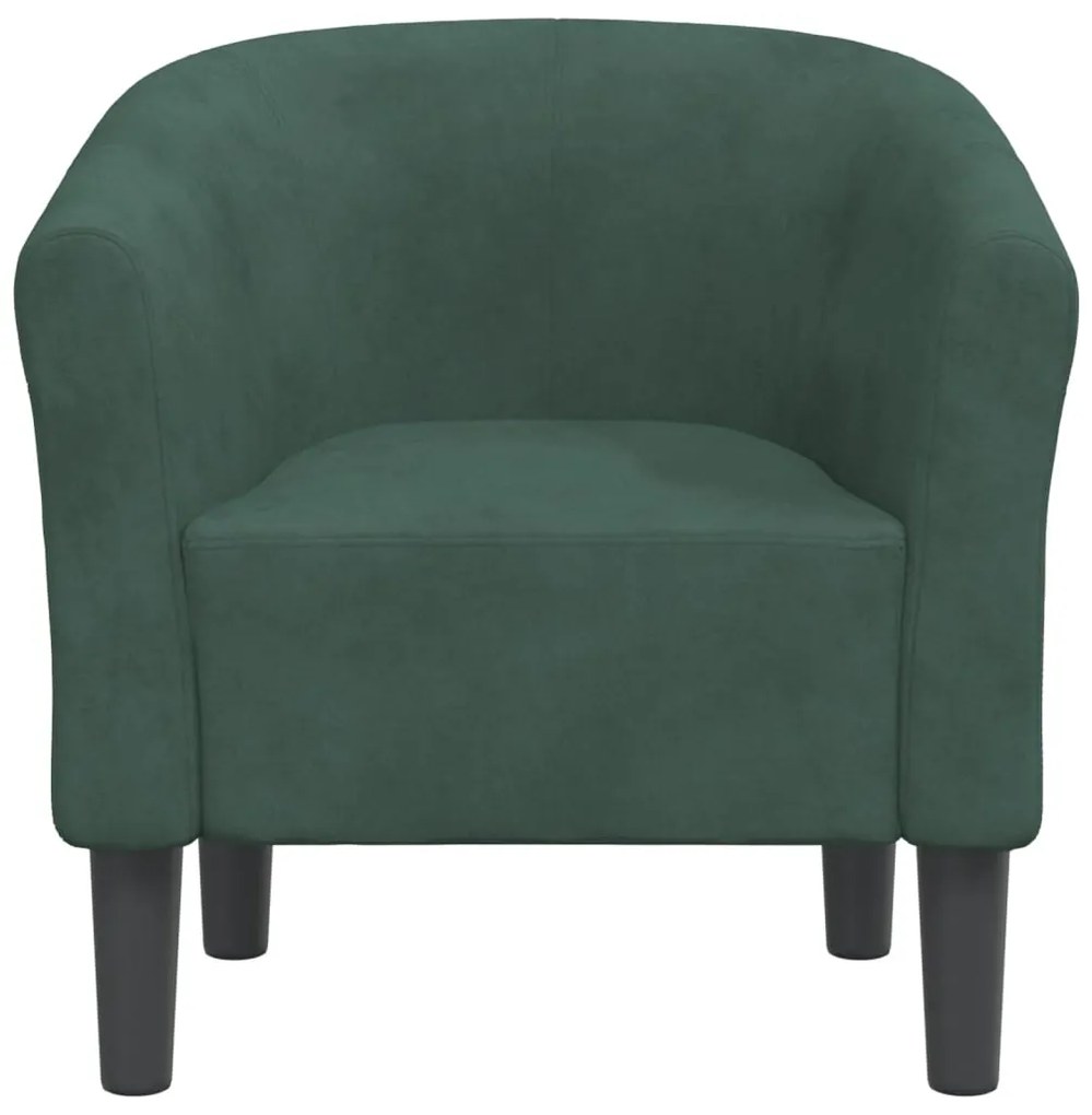 Poltrona veludo verde-escuro