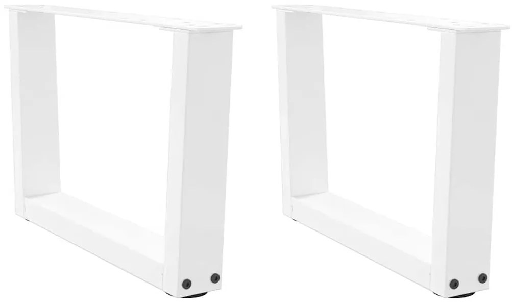 Mesa de jantar pernas 2pcs forma de V 50x(30-31,3)cm aço branco