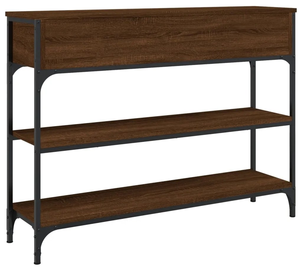 Mesa consola 100x25x75 cm derivados madeira carvalho castanho