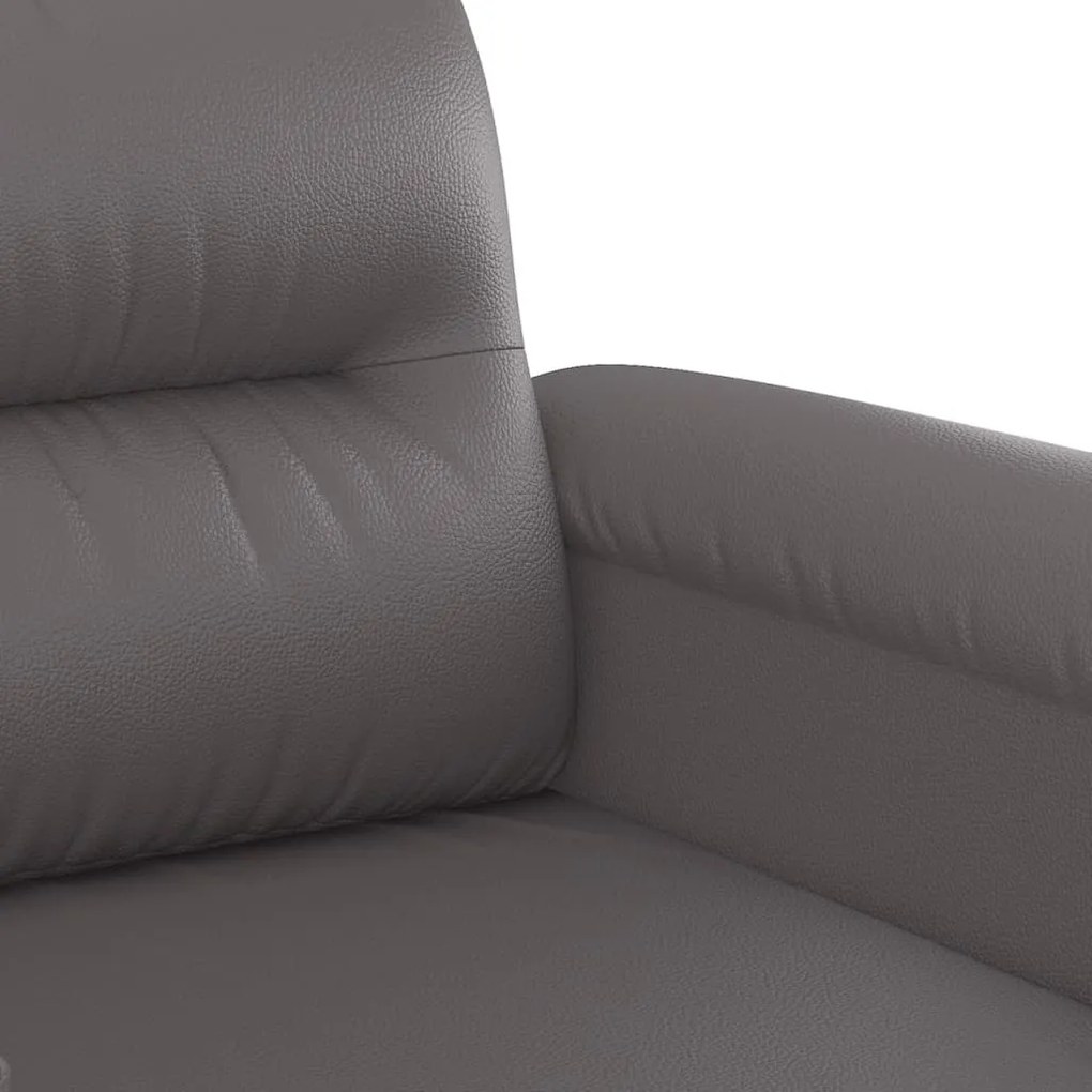 Sofá de 2 lugares 140 cm couro artificial cinza