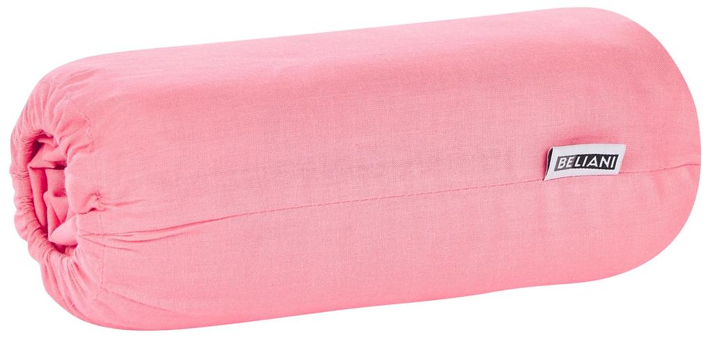 Lençol-capa em algodão rosa coral 140 x 200 cm JANBU Beliani