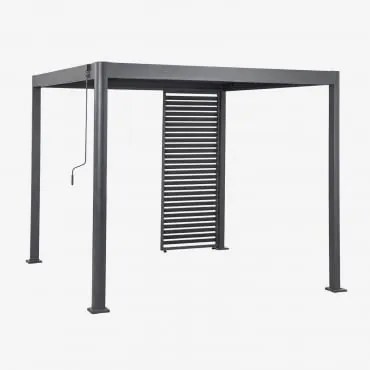 Pérgola Bioclimática De Alumínio Com Lâminas E Painel Druvia Cinza Grafito & Pérgula De 3x3x2,6 M Com 1 Painel De 90,5 Cm - Sklum