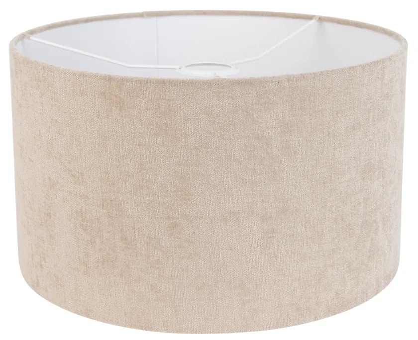 Abajur de tecido castanho claro redondo 35/35/20 Moderno