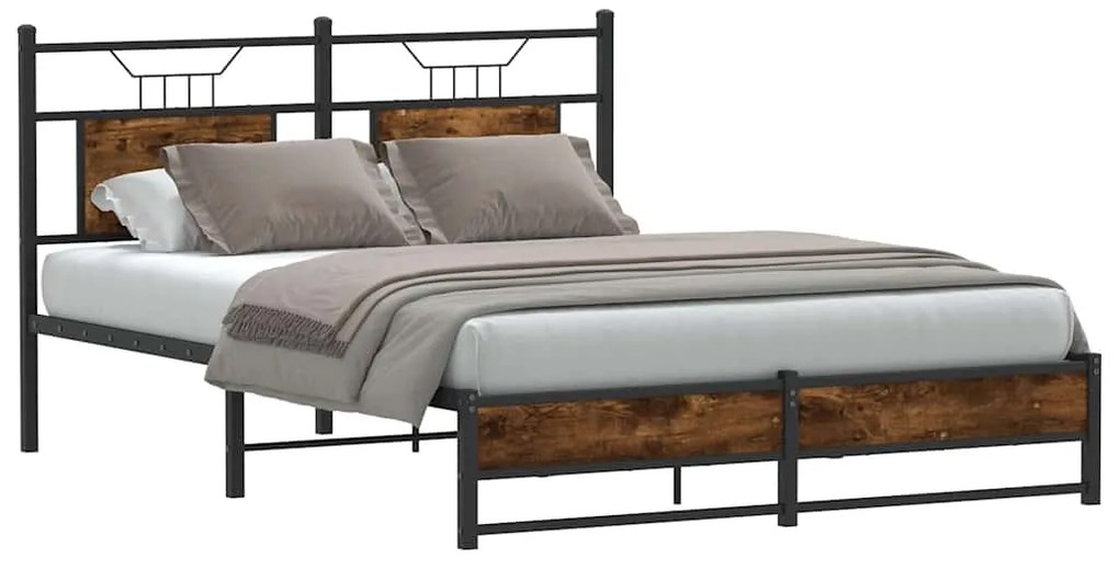 Estrutura cama s/ colchão derivados de madeira carvalho fumado