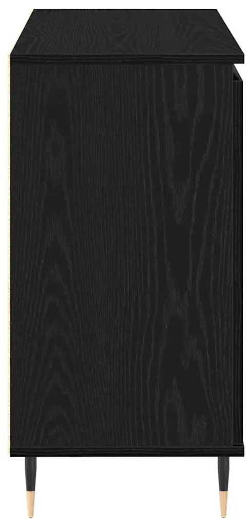 Sideboard vidaXL com portas e gavetas Preto Carvalho 101,5x35x70 cm