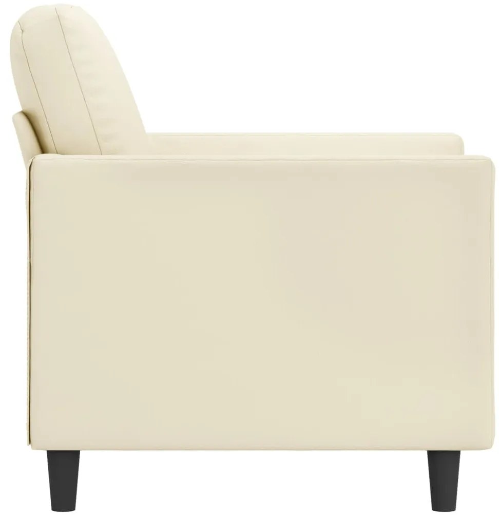 Poltrona 60 cm couro artificial creme