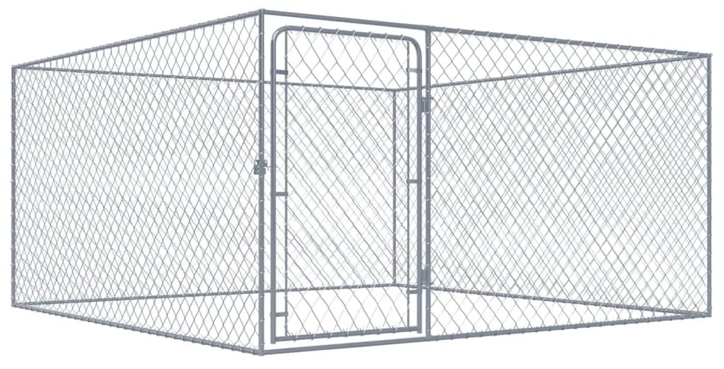 Canil de exterior em aço galvanizado 2x2x1 m