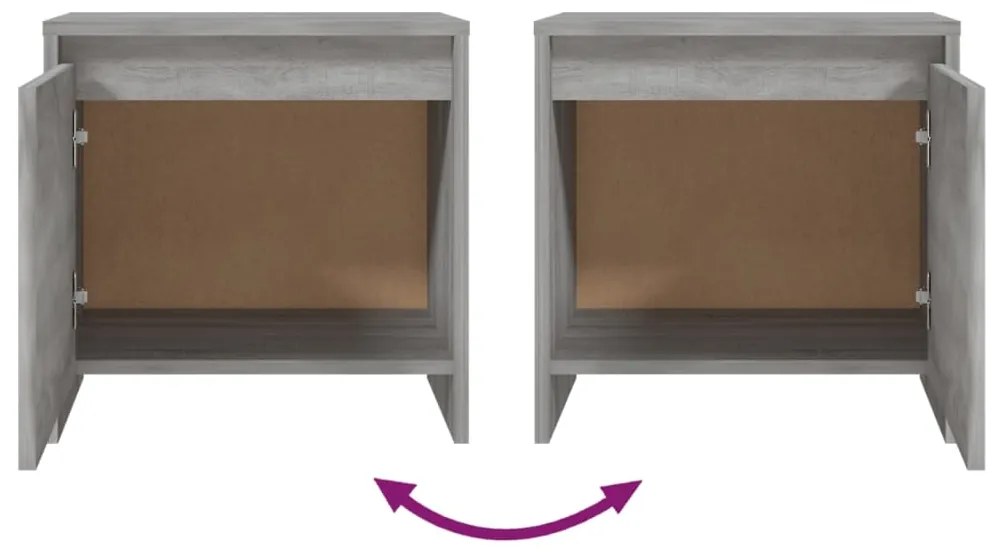 Mesa cabeceira 45x34x44,5cm derivados madeira sonoma cinza