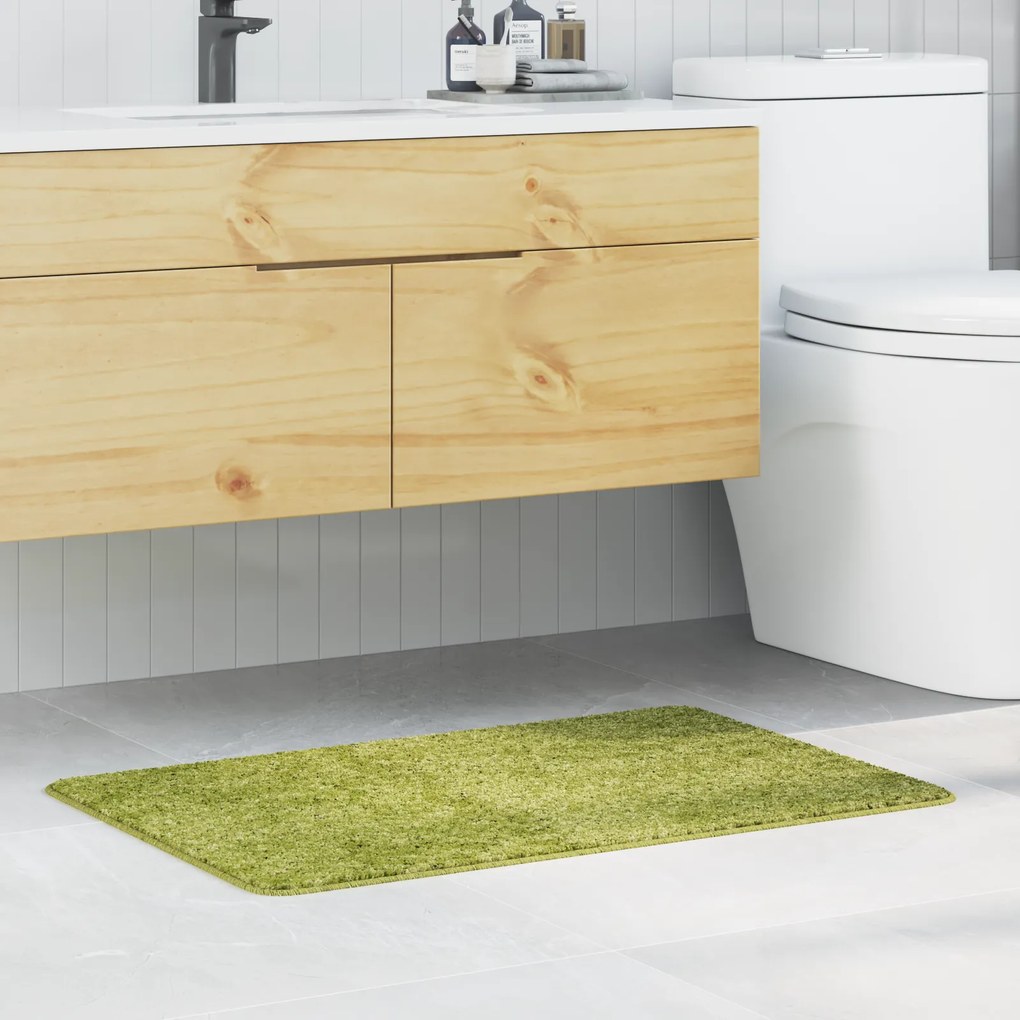Tapete de Banho Retangular Verde 60x90 cm Polipropileno Antiderrapante